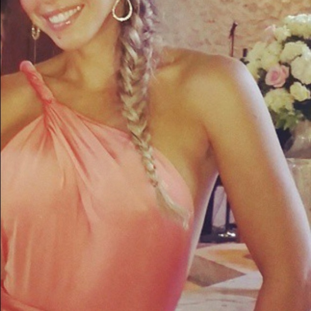 Evening Gown - Color: Oyster and Coral